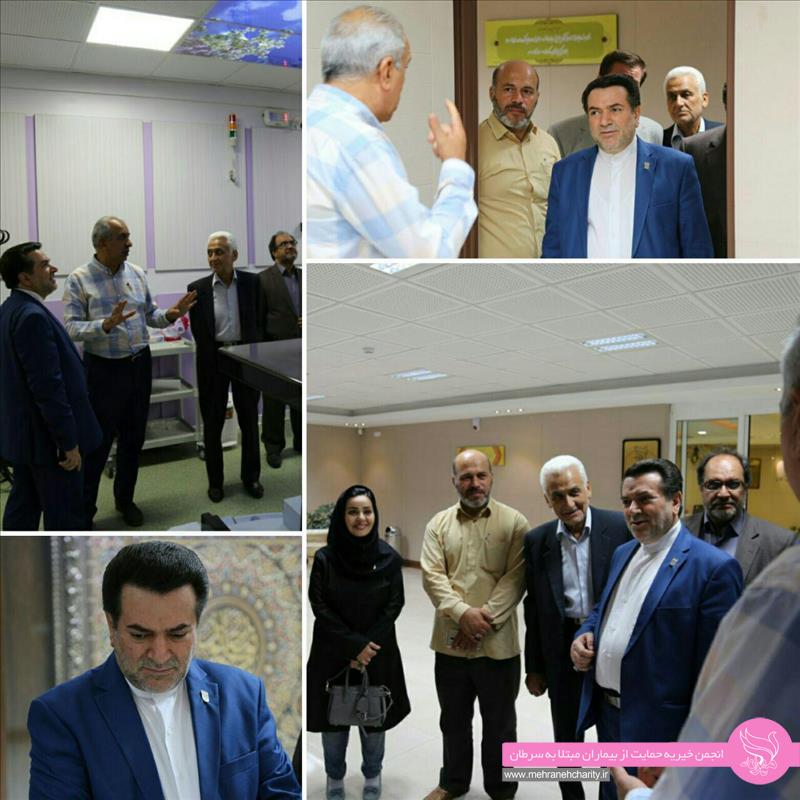 دکتر فتحی پور، مدیرعامل شرکت ایران ترانسفو در بازدید از مرکز رادیوتراپی مهرانه